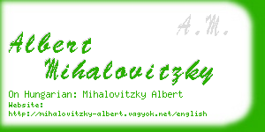 albert mihalovitzky business card